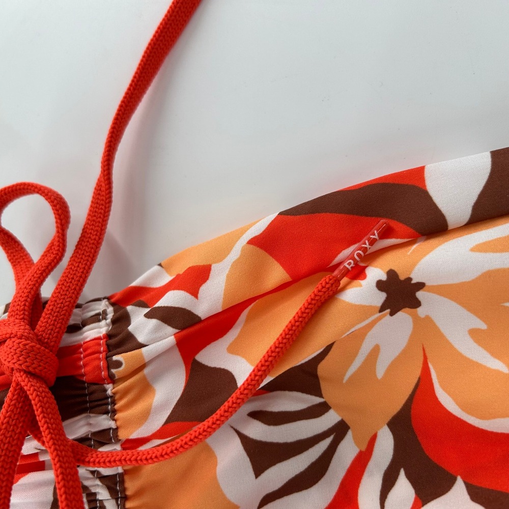 NWT Roxy Women's XS Pull On High Waist Boardshorts Floral Print Red Orange Brown - Picture 7 of 15
